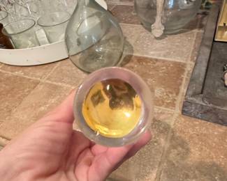 Gold Rimmed Glass Hurricane Candle Holder