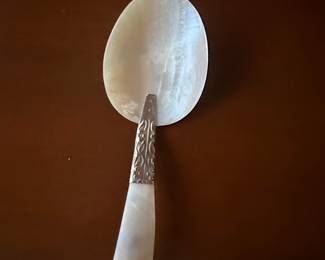 Mother of Pearl Caviar Spoon with Silver Handle