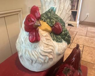 Fitz & Floyd "Lantana" Rooster and Hen Figurine Set