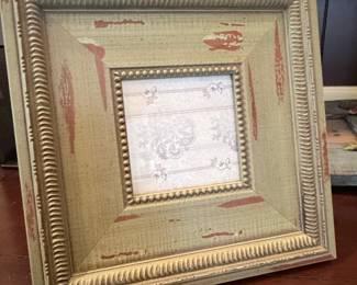 Distressed Green and Gold Picture Frame