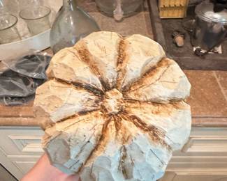 Carved Wood Pumpkin Decor
