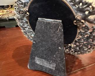 Ornate Floral Enamel and Rhinestone Picture Frame