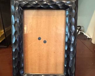 Textured Black Geometric Facet Photo Frame