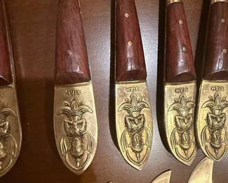 Siam Bronze and Rosewood Flatware Set