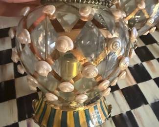 Mackenzie-Childs "Courtly Check" Style Decorative Vases (Pair)