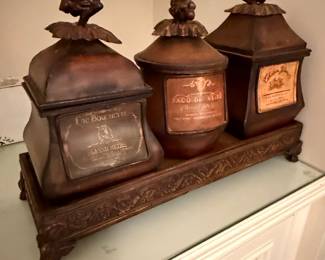 Decorative Apothecary Jars with Tray