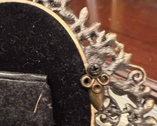 Ornate Floral Enamel and Rhinestone Picture Frame