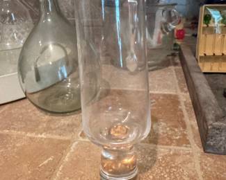 Gold Rimmed Glass Hurricane Candle Holder