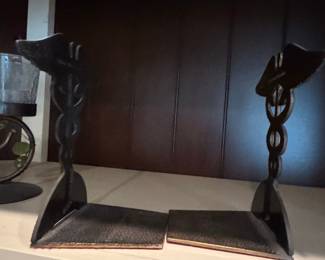 Vintage Caduceus Bookends - Made in Israel