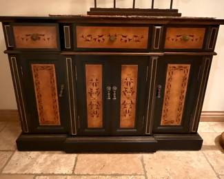 Drexel "Et Cetera" Collection Black Lacquer Chinoiserie Sideboard