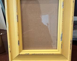 Distressed Yellow Wood Picture Frame