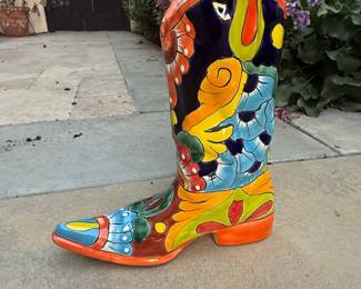 Talavera Ceramic Cowboy Boot Planter