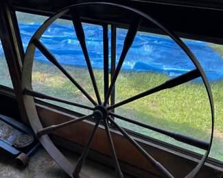 Antique wooden wheel.