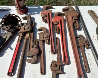Pipe Wrenches galore. 
