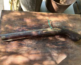 Antique pistol with ramrod barn find.  AS IS.