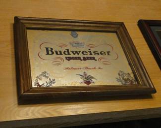 Budweiser mirrored sign