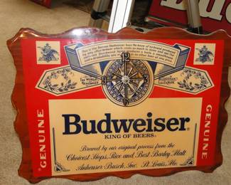 Budweiser wood sign