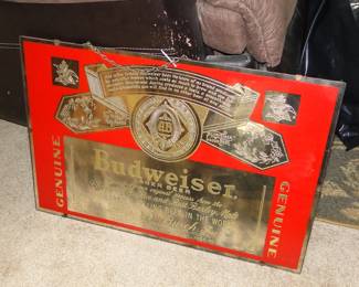 Budweiser glass sign