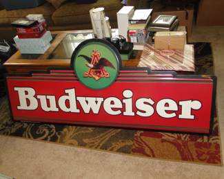 Long Large Budweiser metal sign