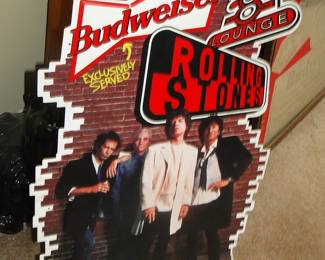 Budweiser Rolling Stones metal sign