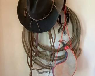 Spurs, Hat, Rope Wall hanging