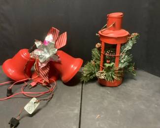 Vintage Christmas Bells  Metal Lantern