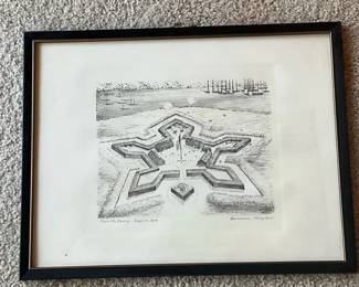 Lithograph Of Fort McHenry By Jon Moll
