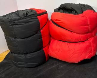 Two Red  Black Sleeping Bags
