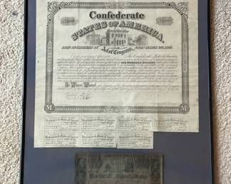 Confederate States Of America Bond Certificate