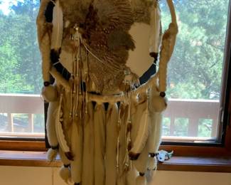 Native American Dream Catcher  Miniature Cattle Skull