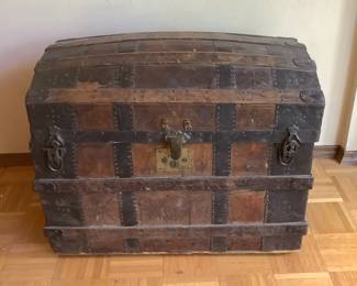 Leather Covered Steamer Trunk