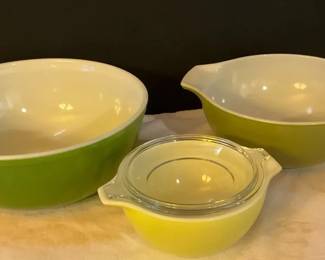 Three Vintage Pyrex Bowls