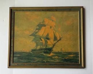 Print of USS Constitution by Gordon Grant