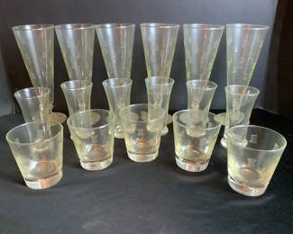 Libby Etched Hourglass Design Glasses