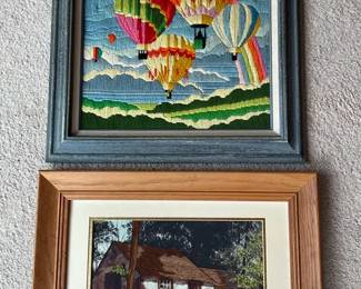 Crewel Embroidery Framed Art