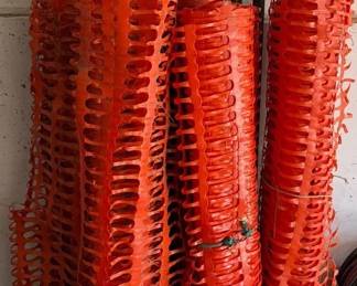 Orange Snow Fence  Four Steal Posts
