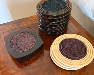 Vtg Lucite Acrylic Coaster Sets