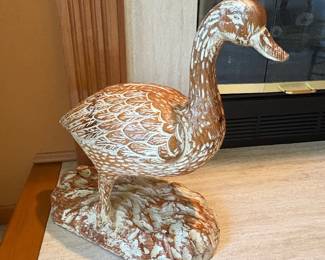  Vtg. 1970’s Sarried Of Spain Hand Carved Wooden Goose Sculpture