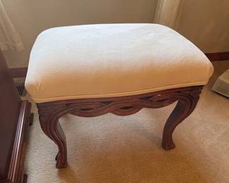 French Provincial Upholstered Cream Foot Stool 