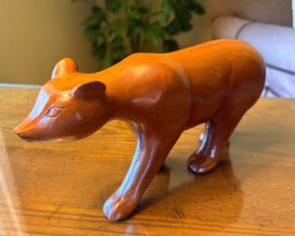 Wood Carved Bear Sculpture
