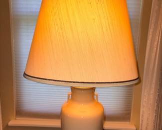 Tan Ceramic Crackle Ginger Jar Lamp W/Wood & Brass Base!