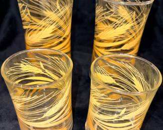 Vtg Libbey Golden Harvest Glasses 2 Juice 2 Drinking!