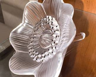 Lalique French Crystal Anemone Flower W/Box