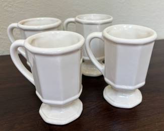 Vtg Pfaltzcraft Heritage White Pedestal Mugs - Set of 4