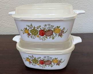 Corningware Spice Of Life Petite Casserole Dish W 2 ¾ P-43-B W/Lid - Pair