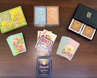 Vtg Hallmark Bridge Playing Cards “Field Flowers”, W.P Co. Playing Cards, Vtg Kem Plastic Playing Cards