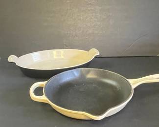 Le Creuset Signature Cast Iron Skillet and Oval Gratin Dish