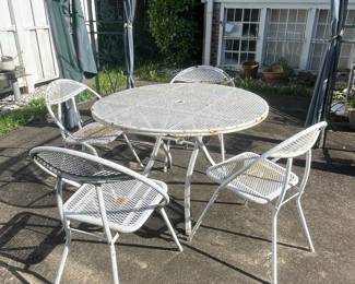 Vintage Metal Mesh Patio Set 