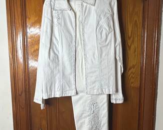 Traditions by Lee Jean Jacket and Pants Set