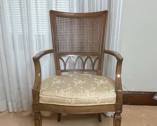 Vintage Oval Dining Table and 6 Cane Back Chairs